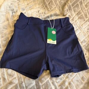 HALARA Women's High Waist Deep Blue Shorts